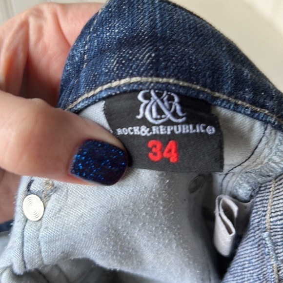 ROCK & REPUBLIC Henlee Relaxed Straight Jeans Size 34 - Picture 12 of 13